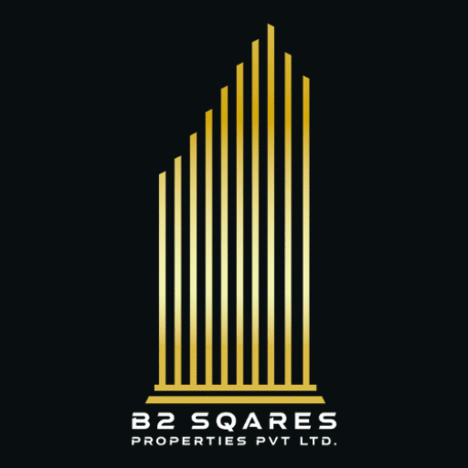 B2 Squares Properties gold skyscraper logo icon