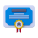 Certificate icon third step transparent