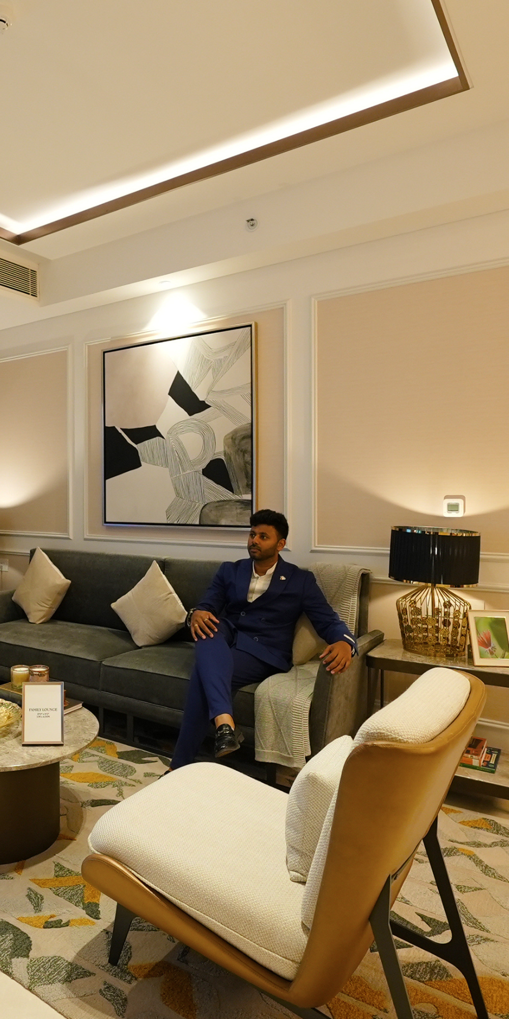 Vamsy Bovilla in luxury apartment left section designer interiors